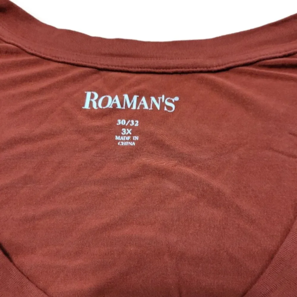 Roaman's Top Size 3X 30 /32 Plus Size T-Shirt High Low T-Shirt Knotted Waist Top - Picture 5 of 6